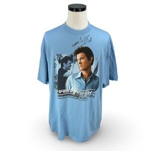 Chris Isaak Autographed Summer Tour 2001 T-Shirt Signed Y2K 2XL XXL Blue